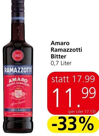Spar Amaro Ramazzotti Bitter 0,7 Liter Angebot