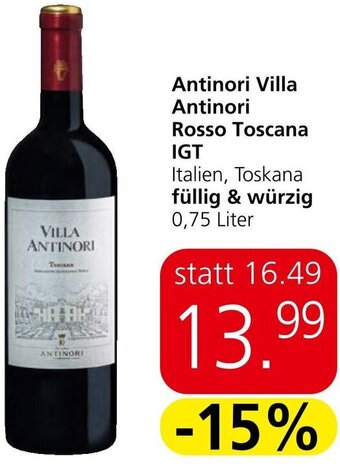 Spar Antinori Villa Antinori Rosso Toscana IGT 0,75 Liter Angebot
