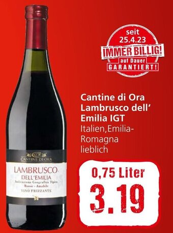 Spar Cantine di Ora Lambrusco dell' Emilia IGT 0,75 Liter Angebot