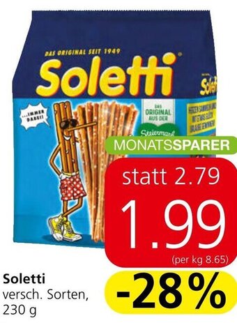 Spar Soletti versch. Sorten, 230 g Angebot