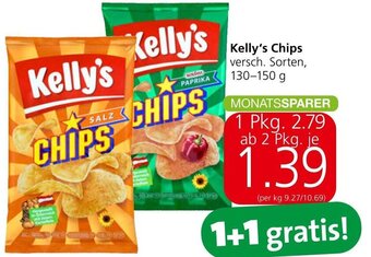 Spar Kelly's Chips versch. Sorten, 130-150 g Angebot