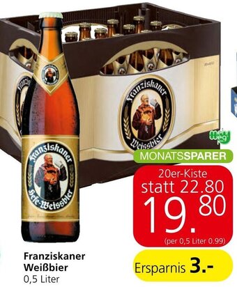 Spar Franziskaner Weißbier 0,5 Liter Angebot