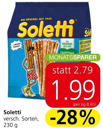 Spar Soletti versch. Sorten, 230 g Angebot