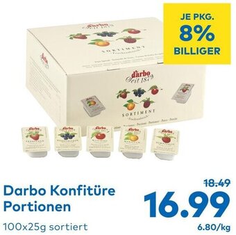 T&G Darbo Konfitüre Portionen 100x25g sortiert Angebot
