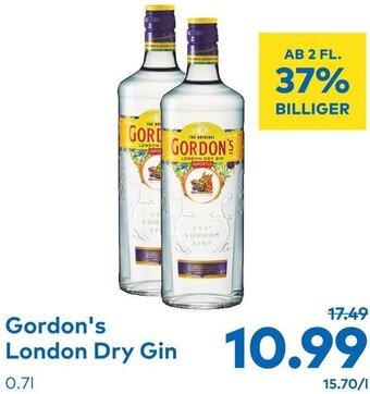 T&G Gordon's London Dry Gin 0.7L Angebot