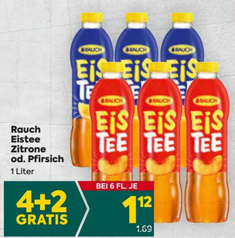 Billa Rauch Eistee Zitrone od. Pfirsich 1 Liter Angebot