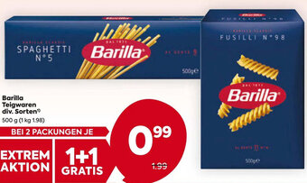 Billa Barilla Teigwaren div. Sorten¹ 500 g Angebot