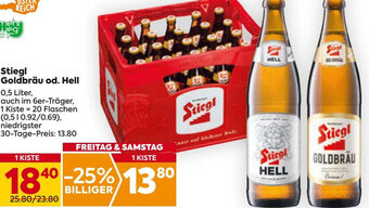 Billa Stiegl Goldbräu od. Hell 0,5 Liter, Angebot