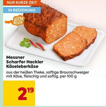 Billa Messner Scharfer Hackler Käseleberkäse Angebot