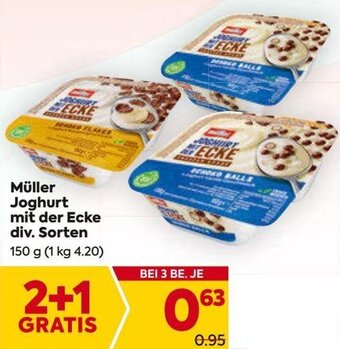 Billa Müller Joghurt mit der Ecke div. Sorten Angebot