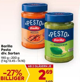 Billa Barilla Pesto div. Sorten 190 g- 200 g Angebot
