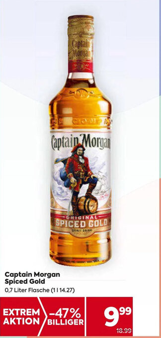 Billa Captain Morgan Spiced Gold 0,7 Liter Flasche Angebot