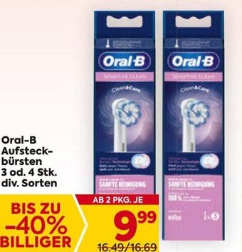Billa Oral-B Aufsteck-bürsten 3 od. 4 Stk. div. Sorten Angebot