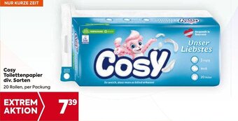 Billa Cosy Toilettenpapier div. Sorten 20 Rollen, per Packung Angebot