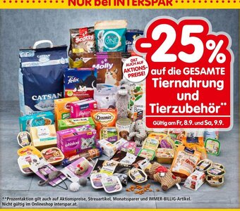 Interspar auf die GESAMTE Tiernahrung und Tierzubehör Angebot