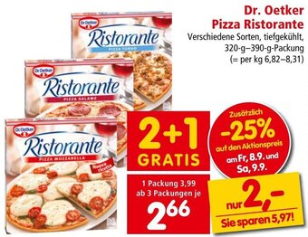 Interspar Dr. Oetker Pizza Ristorante 320-g-390-g-Packung Angebot