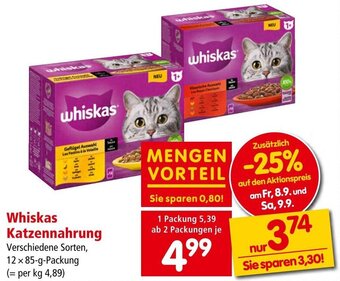 Interspar Whiskas Katzennahrung 12 x 85 g Angebot
