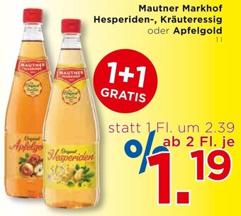 Unimarkt Mautner Markhof Hesperiden-, Kräuteressig oder Apfelgold 1 L Angebot