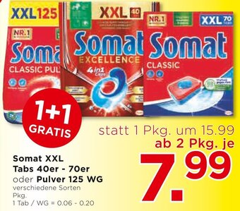 Unimarkt Somat XXL Tabs 40er - 70er oder Pulver 125 WG Angebot