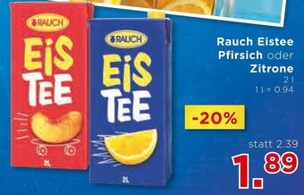 Unimarkt Rauch Eistee Pfirsich oder Zitrone 2 L Angebot
