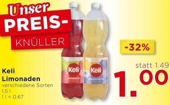 Unimarkt Keli Limonaden verschiedene Sorten 1,5 L Angebot