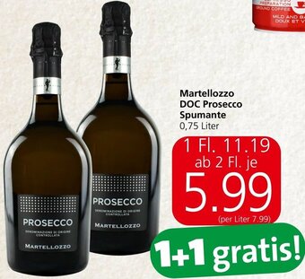 Spar Martellozzo DOC Prosecco Spumante 0,75 Liter Angebot