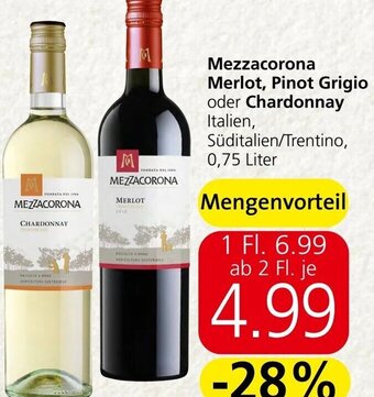 Spar Mezzacorona Merlot, Pinot Grigio oder Chardonnay Italien 0,75 Liter Angebot
