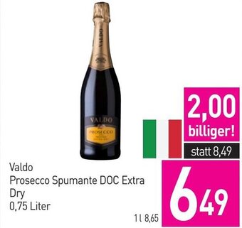Sutterlüty Valdo Prosecco Spumante DOC Extra Dry 0,75 Liter Angebot