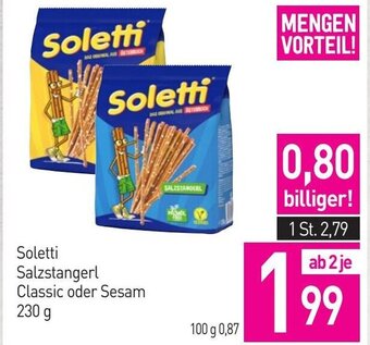Sutterlüty Soletti Salzstangerl Classic oder Sesam 230 g Angebot