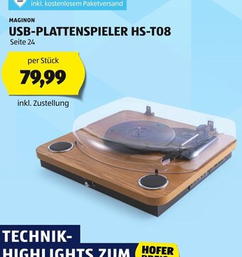 Hofer MAGINON USB-PLATTENSPIELER HS-T08 Angebot