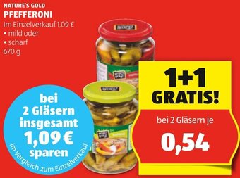 Hofer NATURE'S GOLD PFEFFERONI 670 g Angebot