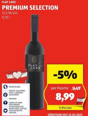 Hofer FLAT LAKE PREMIUM SELECTION 0,75 L Angebot
