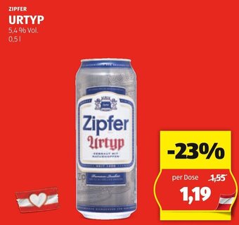 Hofer ZIPFER URTYP 0,5 L Angebot