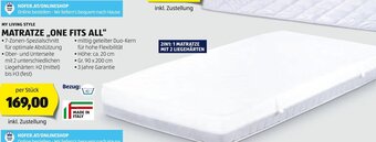 Hofer MY LIVING STYLE MATRATZE..ONE FITS ALL" Angebot