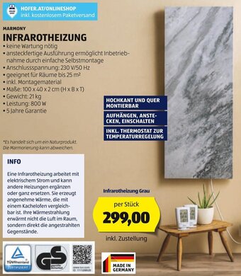 Hofer MARMONY INFRAROTHEIZUNG Angebot