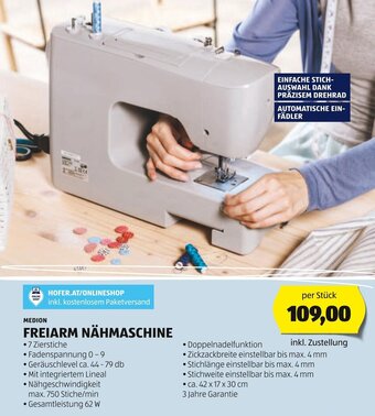 Hofer MEDION FREIARM NÄHMASCHINE Angebot