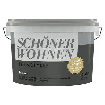 Bauhaus Schöner wohnen-farbe wandfarbe trendfarbe (luna, 2,5 l, matt, konservierungsmittelfrei) Angebot