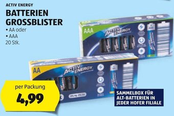Hofer ACTIV ENERGY BATTERIEN GROSSBLISTER Angebot