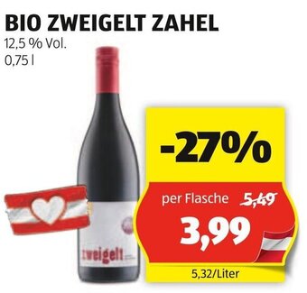 Hofer BIO ZWEIGELT ZAHEL 0,75 L Angebot