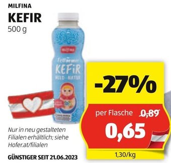 Hofer MILFINA KEFIR 500 g Angebot