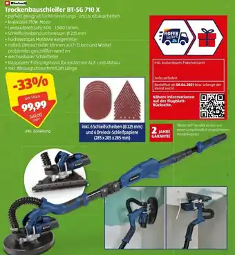 Hofer Trockenbauschleifer BT-SG 710 X Angebot