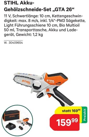 Lagerhaus STIHL Akku- Gehölzschneide-Set ,,GTA 26" Angebot