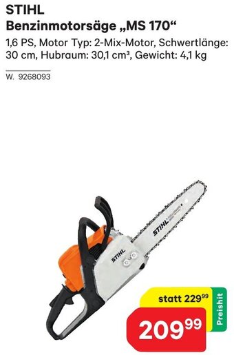 Lagerhaus STIHL Benzinmotorsäge ,,MS 170" Angebot