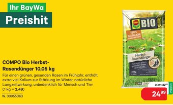 Lagerhaus COMPO Bio Herbst- Rasendünger 10,05 kg Angebot