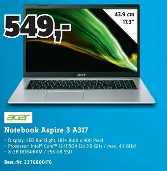 Conrad Acer Notebook Aspire 3 A317 Angebot