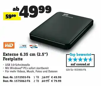 Conrad WD Externe 6.35 cm (2.5") Festplatte Angebot