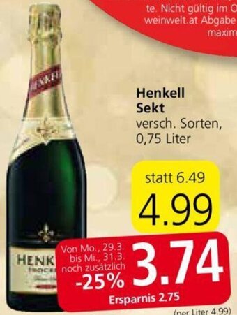 Spar Henkell Sekt Angebot