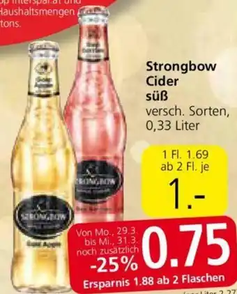 Spar Strongbow Cider Süß Angebot