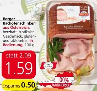 Spar Berger Backofenschinken 100g Angebot