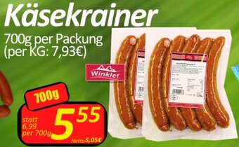 Wurstico Käsekrainer 700g per Packung Angebot